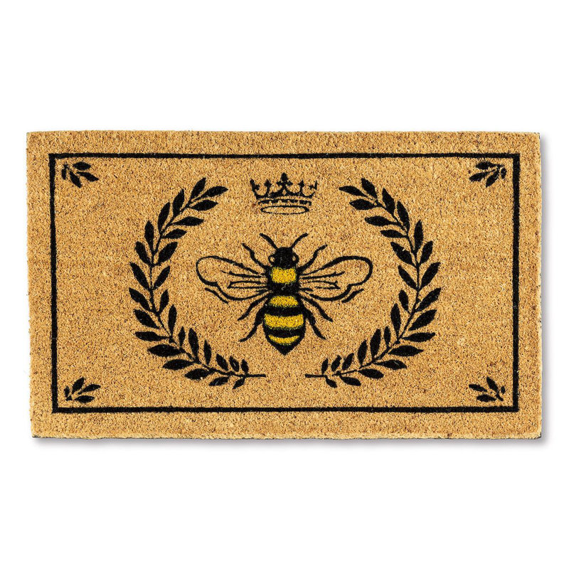 Outdoor Doormat, 1" H x 18" W x 30" L, Yellow/Black