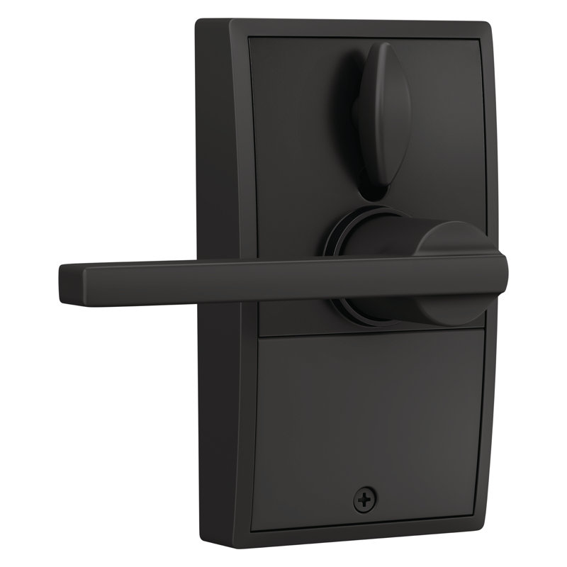 Schlage Touch Keyless Touchscreen Lever with Century Trim and Latitude Lever, Matte Black