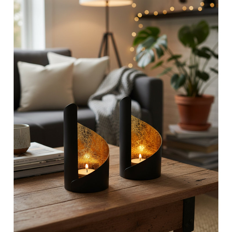 2 Piece Metal Tabletop Pillar Set