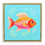«Whimsical Orange Fish», art mural encadré flottant doré par Andrea Haase