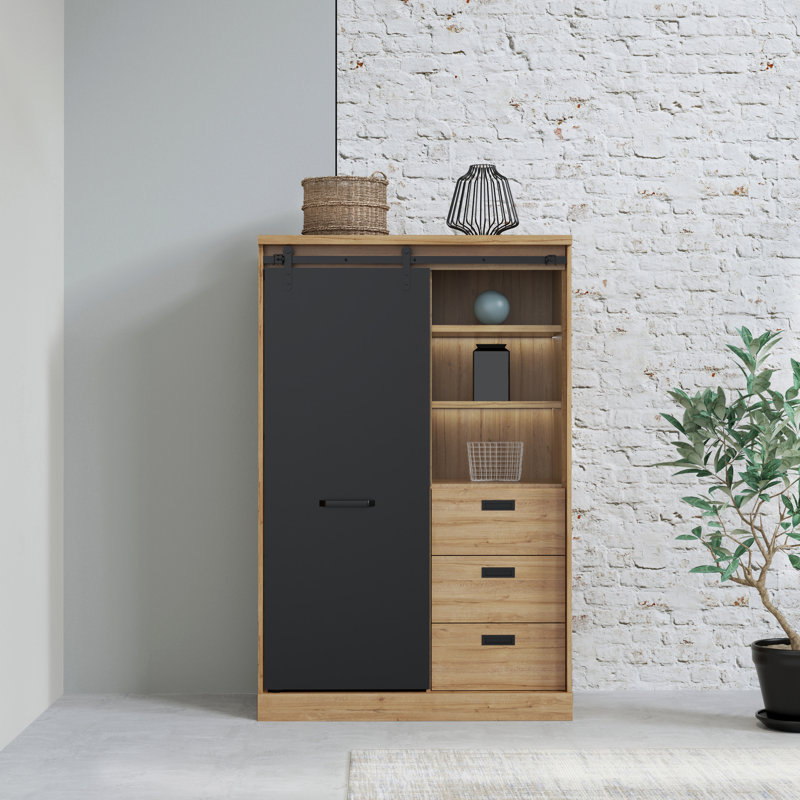 Lauran 3-Drawer 3-Shelf Storage Cabinet