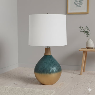 Lampe de table en verre D16x28,5 "