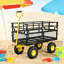 Chariot de wagon de jardin en métal en jaune et noir-128559144