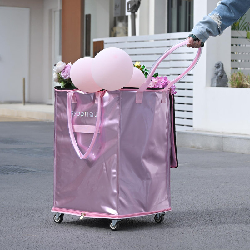 Sac d'épicerie sur roulettes Byootique 20 "BubbleRush, Rose