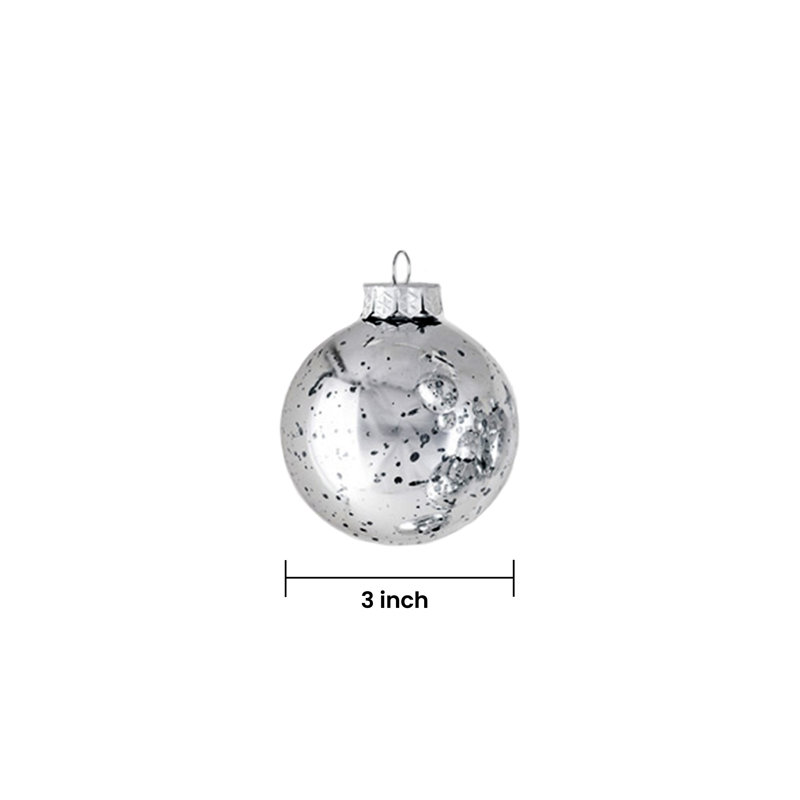Ensemble de 12 boules décoratives argentées