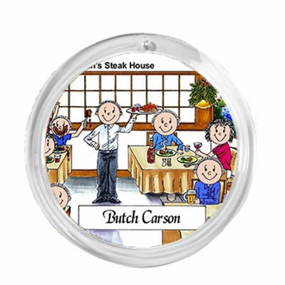 Personalized  Round Christmas Ornament:  Waiter