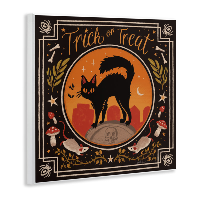 Plaque murale «Trick Or Traite Cat & Rats», conception par Janelle Penner