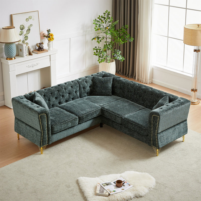 81.5-Inch Chenille Corner Sofa