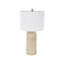 Lampe de table Cole et bois gris avec abat-jour tambour blanc
