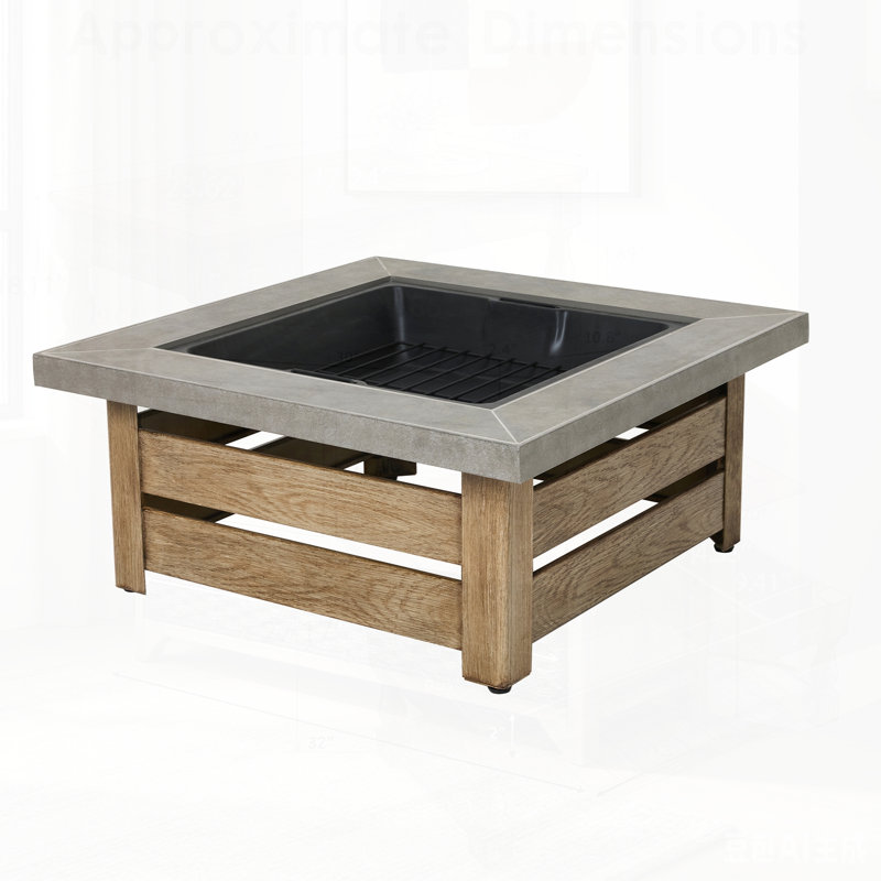 Foyer de table en fer avec poêle à bois, parfait pour les rassemblements extérieurs confortables et chaleureux