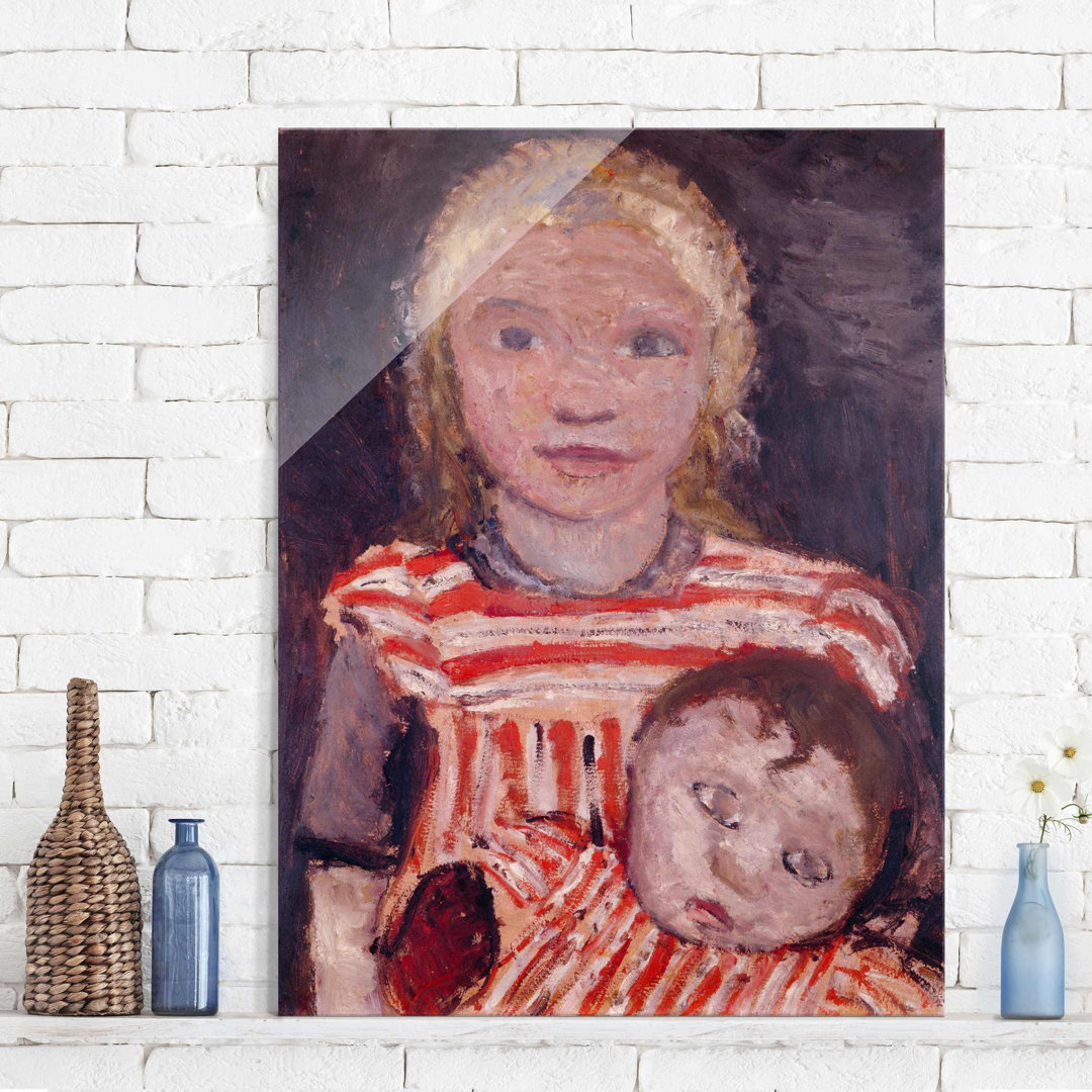 Glasbild Girl with Doll von Paula Modersohn-Becker