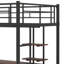 Lit mezzanine double avec bureau intégré et tablettes