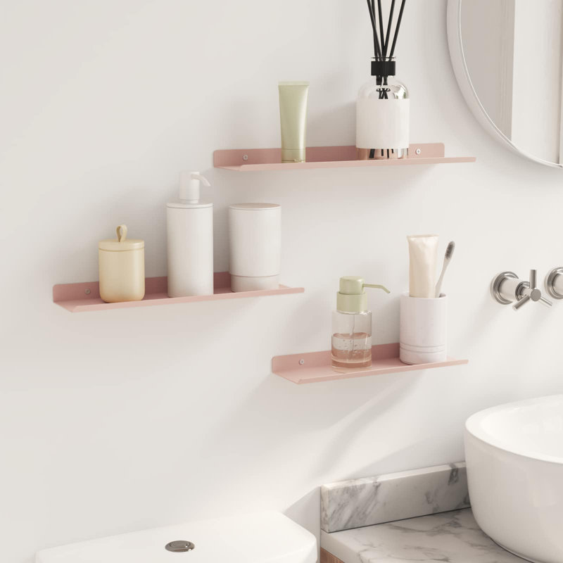 Steel Floating Shelf, Pink
