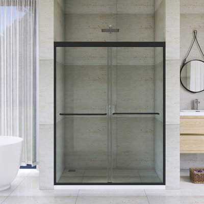 56-60"W X 70"H Aluminum Framed Sliding Shower Door In Finish