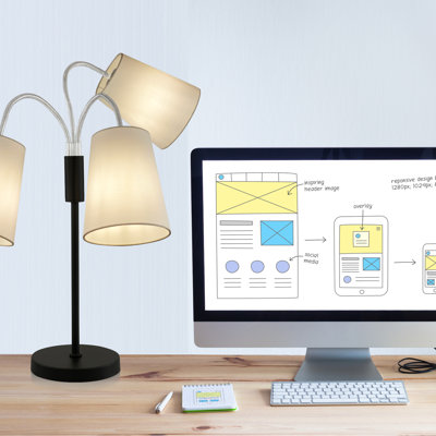 Lampe de bureau noire 35,4 po Greisy
