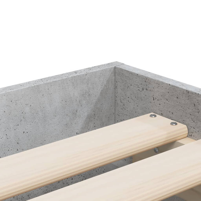 Nikash Drawers Bed Frame, Small Single ( 75 x 190 cm), Concrete Grey