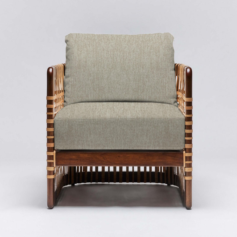 Fauteuil Palms, Châtaignier clair, Sisal fauve