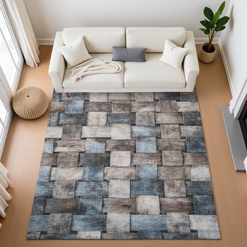 Tapis à rayures lavable à la machine Premium, Rectangle 5 pi x 7 pi 6 po
