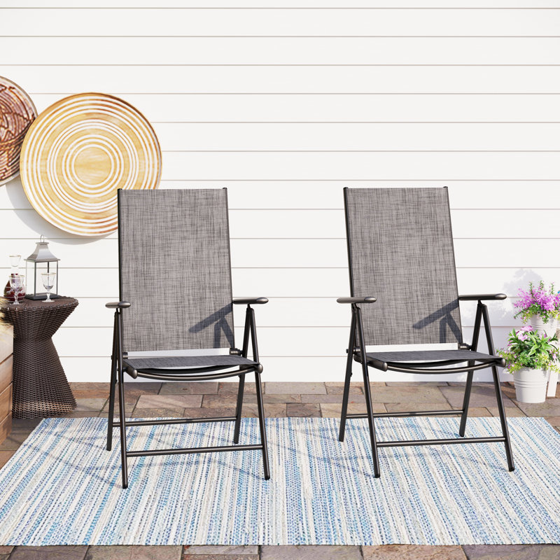 Leonard Metal Outdoor Dining Reclining Armchair, Gray