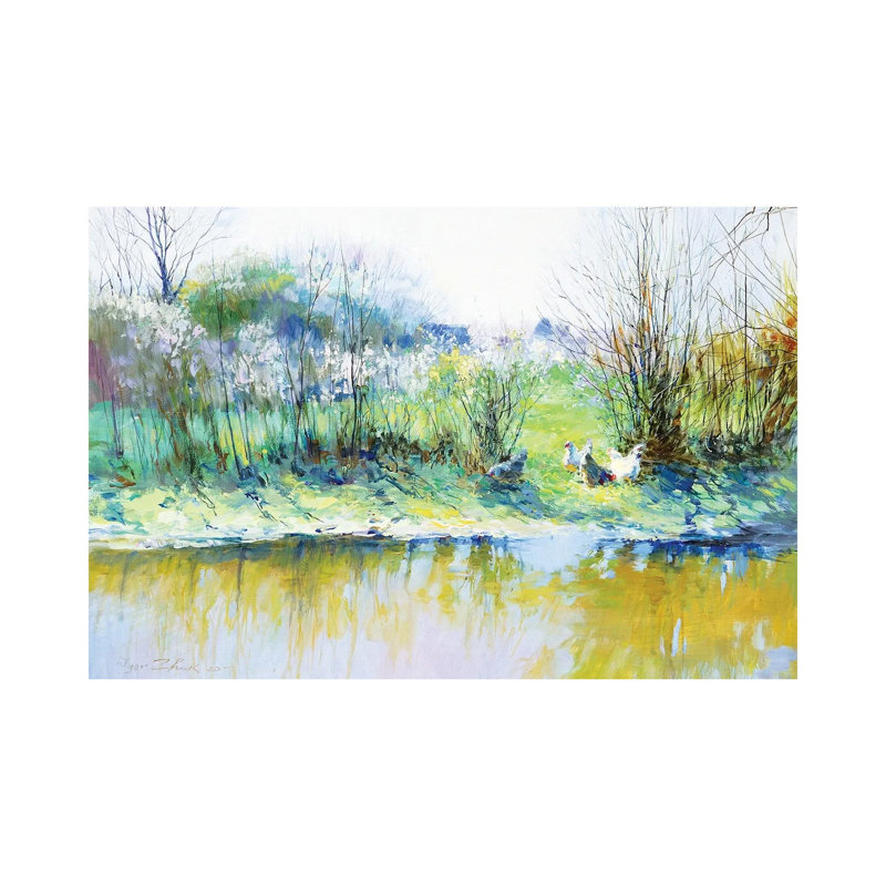Near A River - Wrapped Canvas Painting, 20.32cm H x 30.48cm W x 1.905cm D