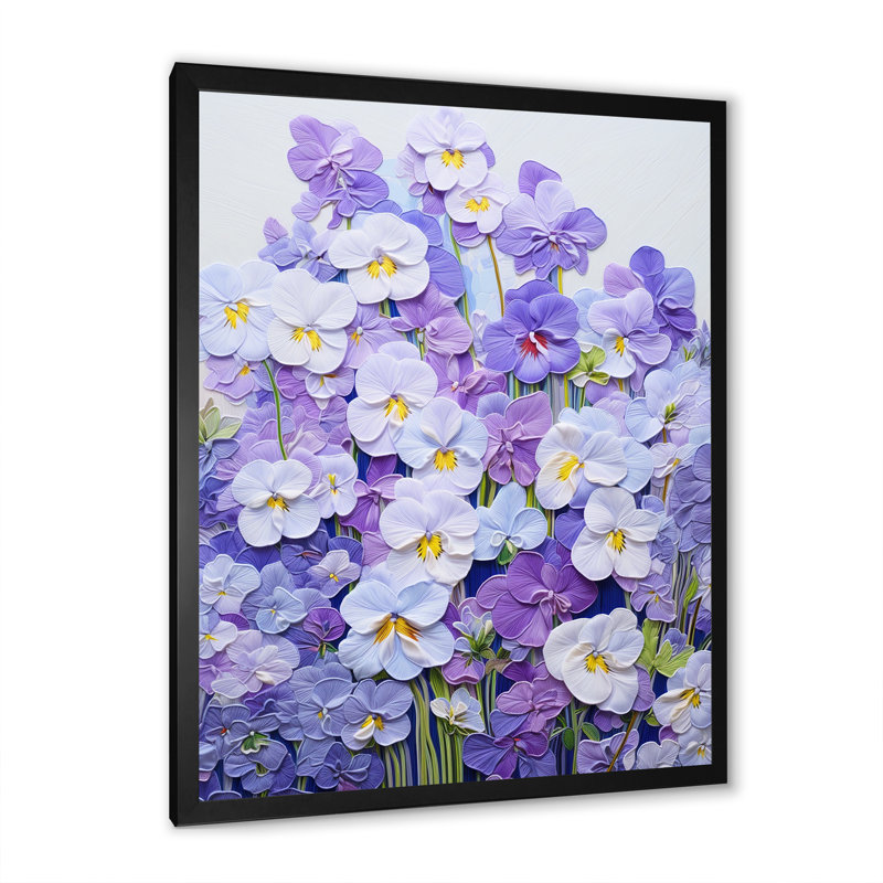 " Violets Minimalism Dream ", Black Single Picture Framed, 44" H x 34" W x 1.5" D