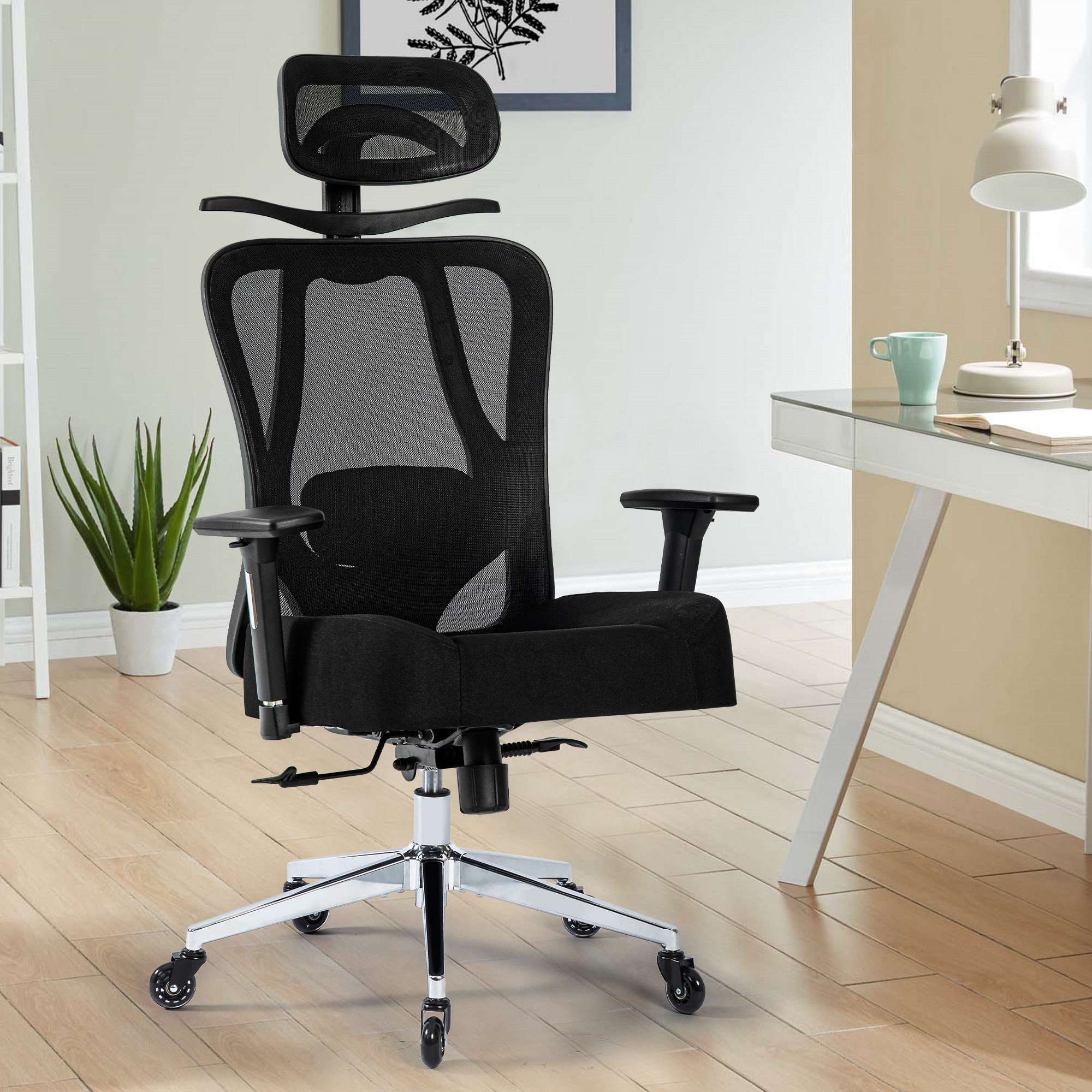 Inbox Zero Office Chair, Ergonomic Home Office Desk Chairs, Swivel Chair With 2Dlumbar Support