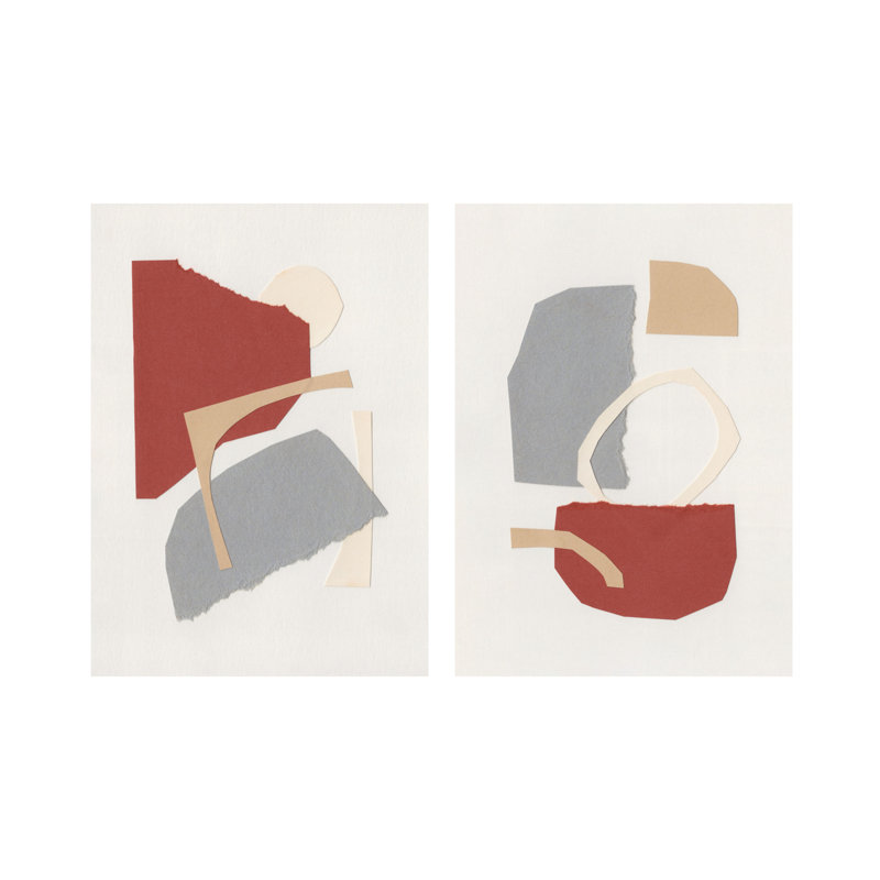 "Abstract Harmony", ensemble de deux reproductions d'art encadrées, Noir, H 14 po x l 20 po