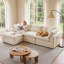 Canapé modulaire en chenille de 110 po, 4 pièces, nuage en mousse à mémoire de forme et repose-pieds, gris-847835331