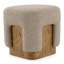 Tissu beige contemporain + repose-pieds carré en ronce