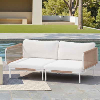 65" Wide Outdoor Loveseat With Cushions