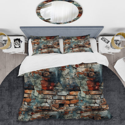 Brick Wall Elegance IV Abstract Duvet Cover