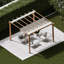 Pergola en aluminium à finition de cèdre canadien avec toile l 11 pi x P 11 pi Florence-107069654