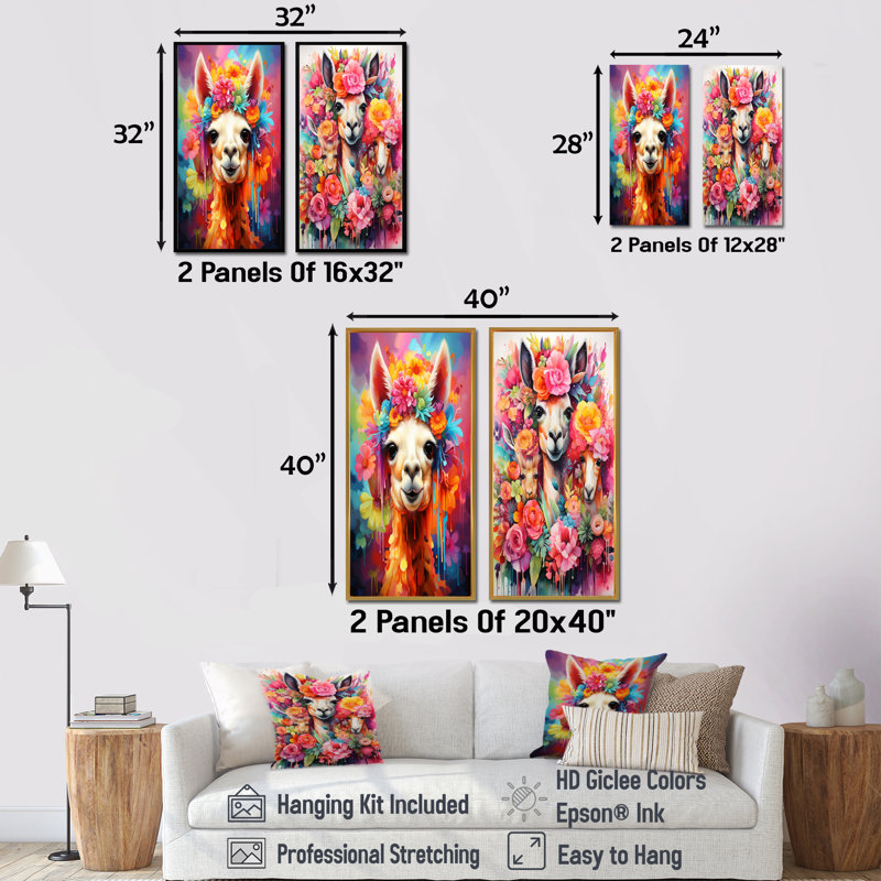Ensemble de salon Alpaca Popart, H 32 po x l 33 po, Toile tendue