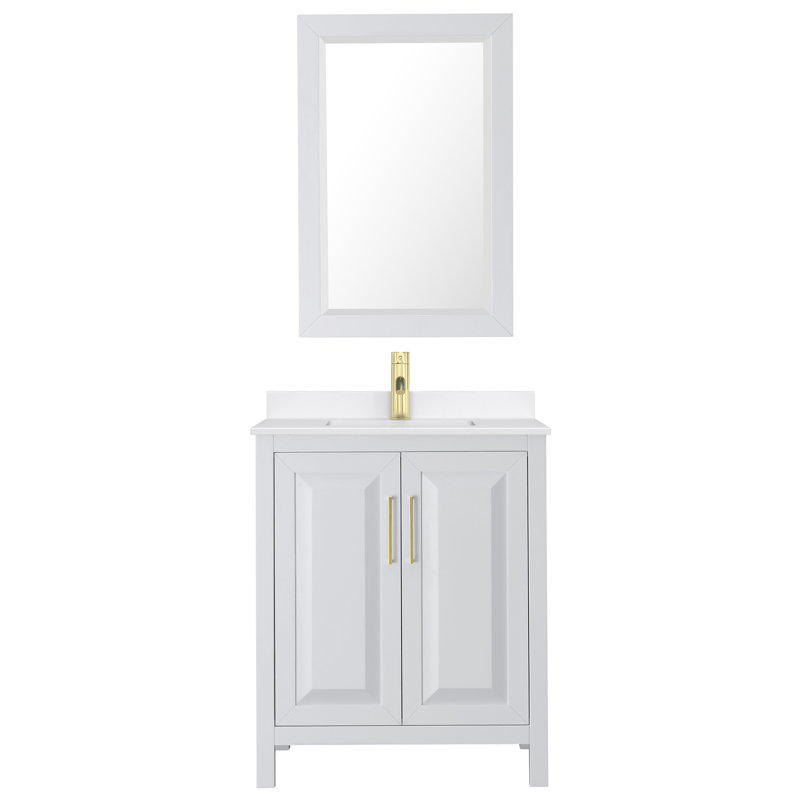 Daria 30'' W Single Vanity, White, Polished Chrome, Giotto Quartz