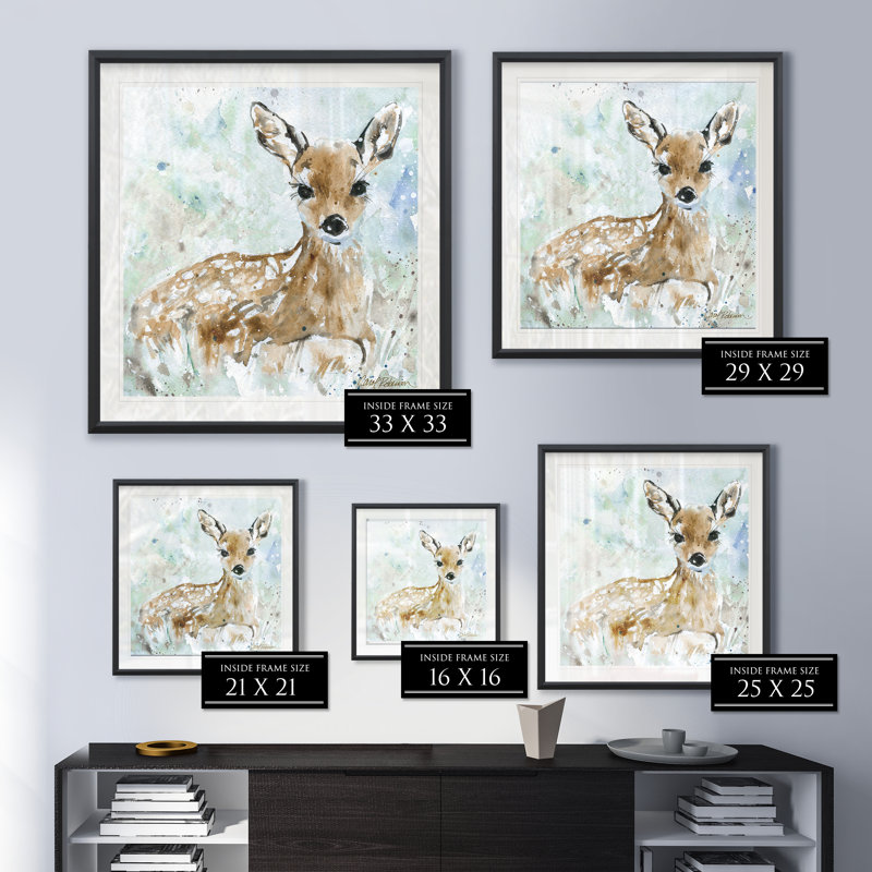 «Fawn», reproduction encadrée, H 17,5 po x l 17,5 po x P 1,5 po