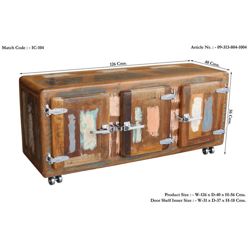 Freezy 126cm Solid Wood Sideboard