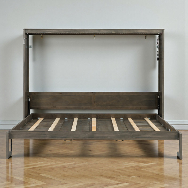 Murphy Bed With LED Light, Brown, Queen