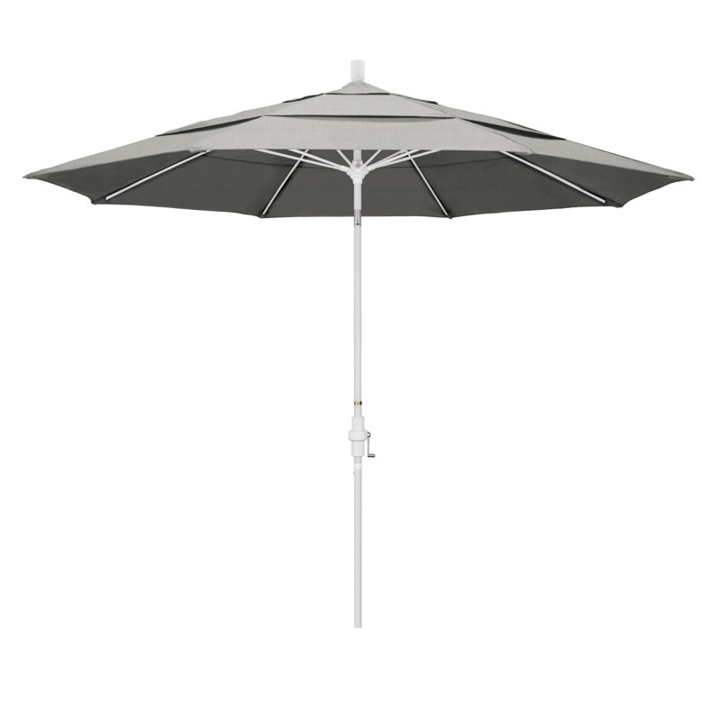 Parasol de marché 11 pi Brent, Toile granit Sunbrella®, H 110,5 po x l 132 po x P 132 po, Gris martelé