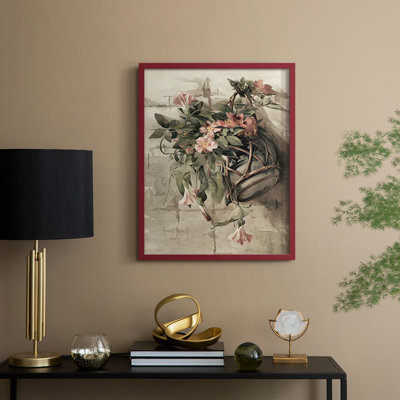 Vintage Floral Print LXXI Framed Print - Solid Wood