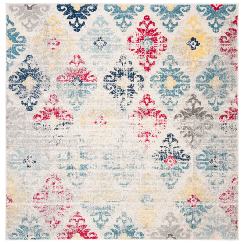 Gutierez Performance Damask Rug, Square 6'7"