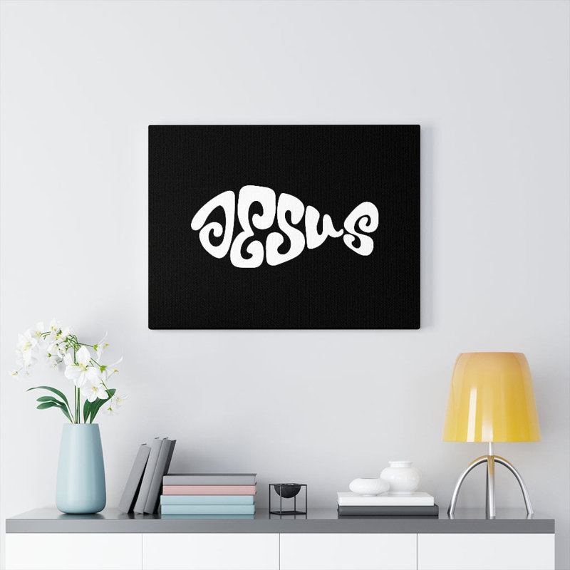 Jesus Fish - Wrapped Canvas Print, 28cm H x 36cm W