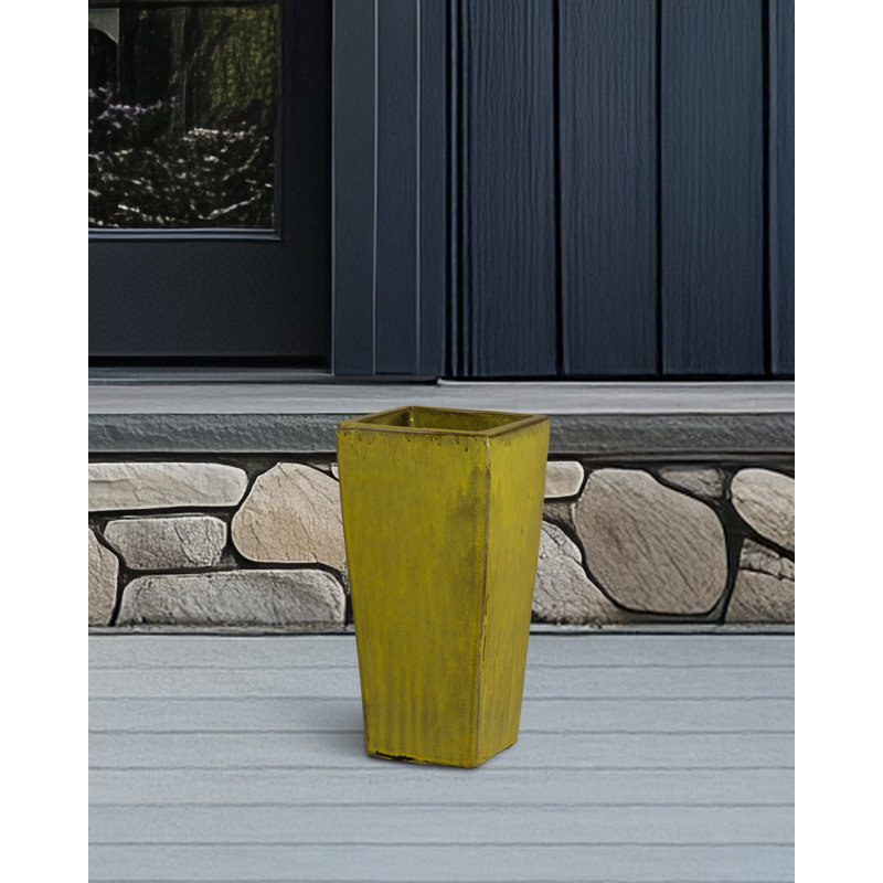 CRISCO TALL SQUARE PLANTER, Yellow, 19.5" H x 10" W x 10" D