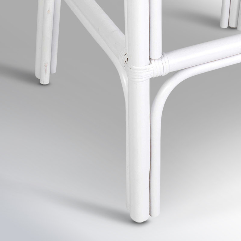 Tabouret Fulton, Siège brun / cadre blanc, Tabouret de bar (siège d'une hauteur de 30 po)
