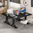 Philipe 63'' Executive Computer Desk with Faux Marble Top and Stylish Metal Legs-139403202