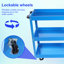Chariot à outils sur roulettes, chariot à outils à 3 niveaux, chariot utilitaire en acier robuste avec roues verrouillables, chariot de service industriel d'une capacité de 450 lb pour garage, entrepôt, atelier (bleu)