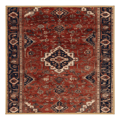 Machine Washable Turkish Brown Area Rug