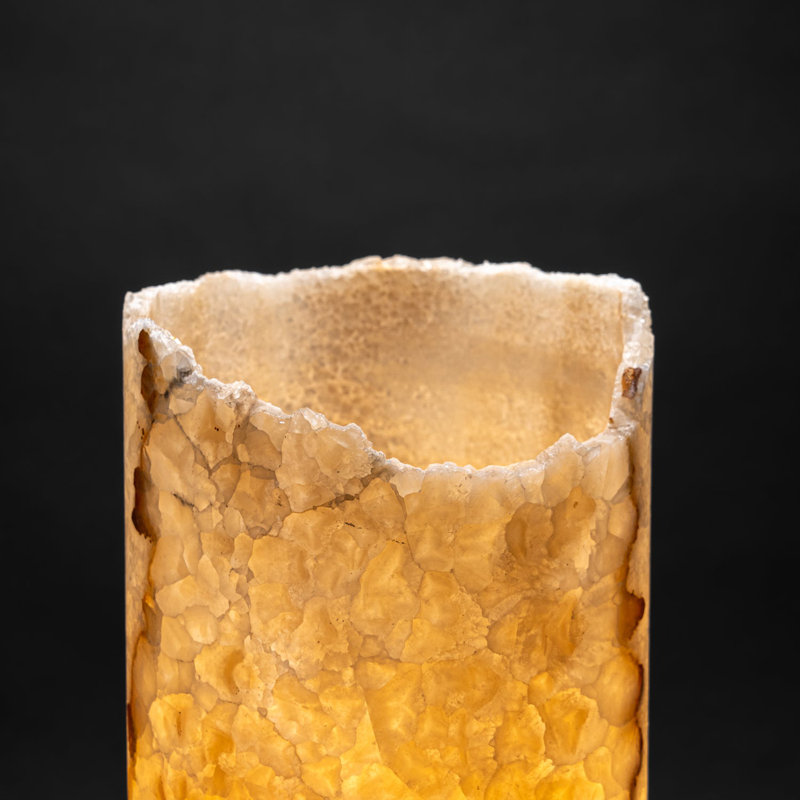 Genuine Round Banded Orange Onyx Lamp (20", 20 Lbs)
