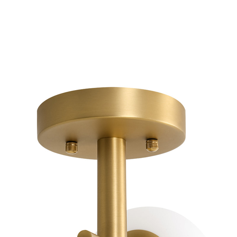 3 - Light Glass Globe Modern Linear Semi Flush Mount