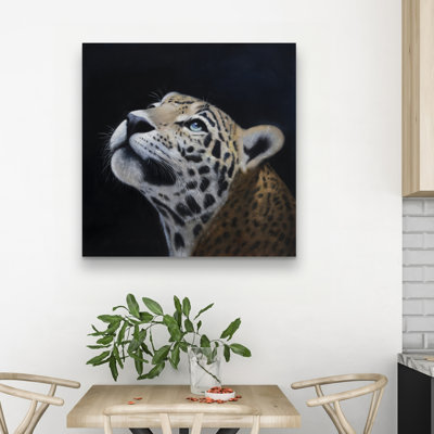 Realistic leopard face - 32"x32" art on canvas
