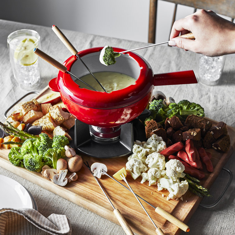 Cuisinart 13-Piece Cast Iron Fondue Set - Red